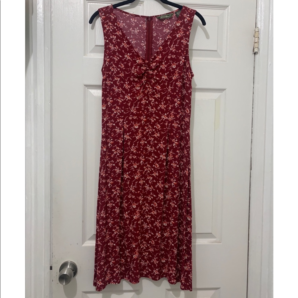 Eddie Bauer Burgundy Floral Dress Sz.10P